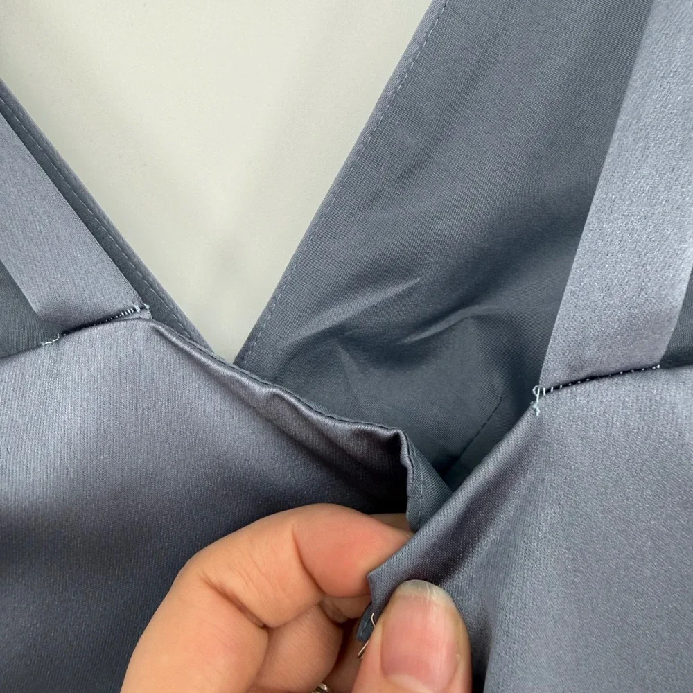 AMSALE‎ SLATE BLUE MAXI BRIDESMAID FORMA DRESS SIZE 14
